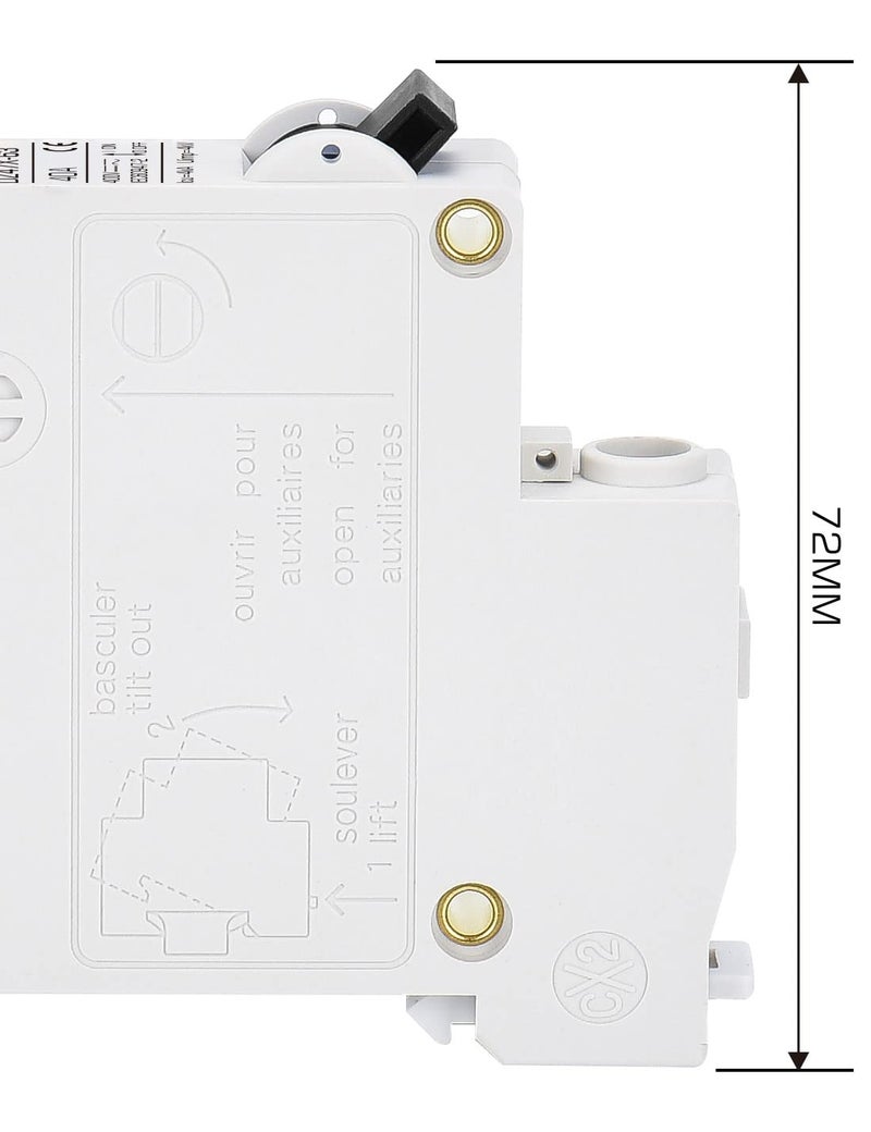 DIHOOL AC/DC Miniature Circuit Breakers, 2 Pack, Single Pole 40 Amp, 12V 24V 48V 400V, Non Polarized, Solar Disconnect Switch, DIN Rail Mount, RV Battery Isolator, PV Array MCB, Thermal Magnetic Trip - Image 2